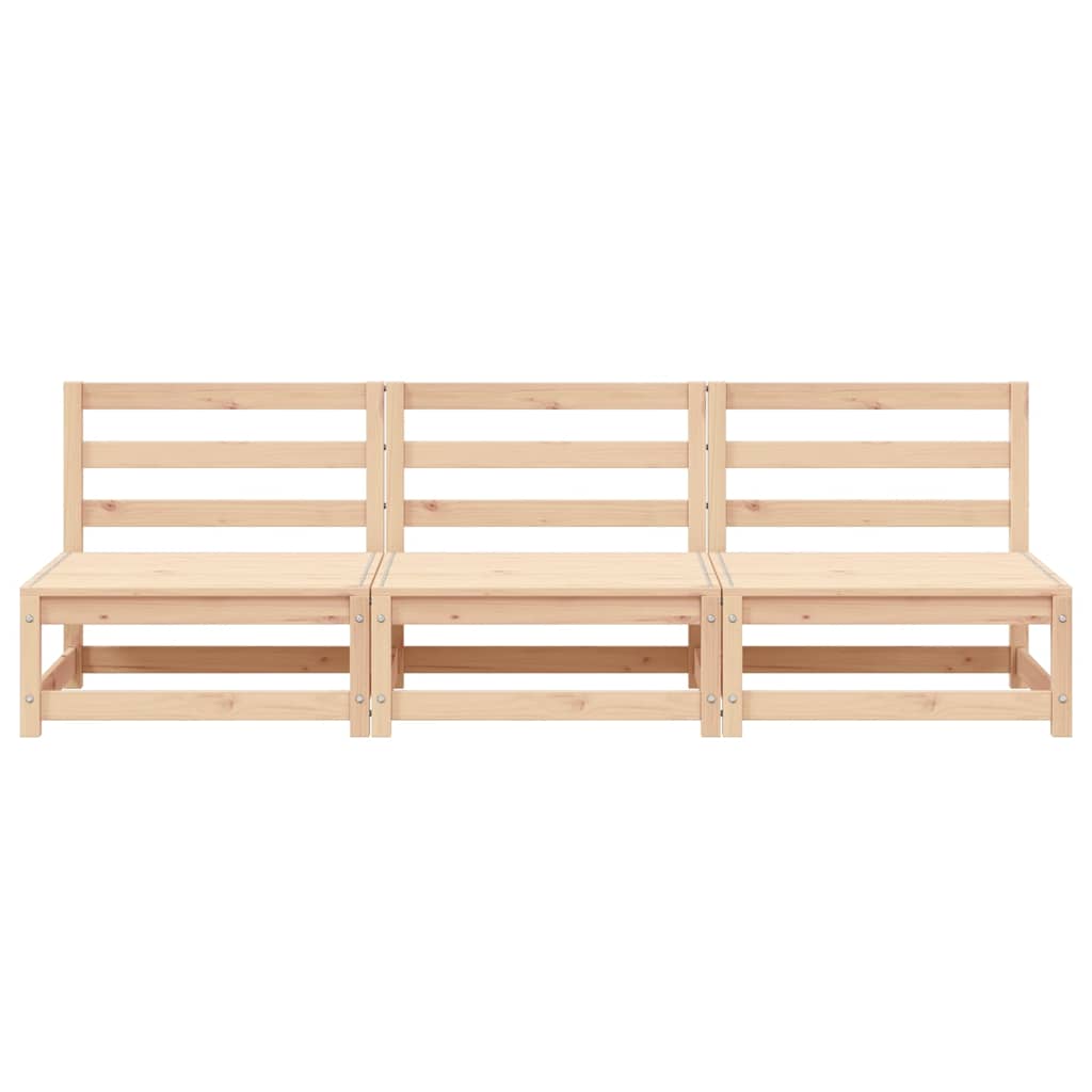 Garden Sofas Armless 3 pcs 70x70x67 cm Solid Wood Pine